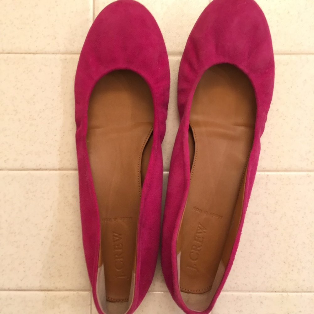 J Crew “Cece” hot pink ballet shoes